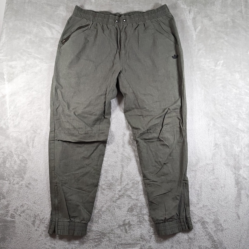 Adidas Jogger Pants Mens XXL Tapered Elastic Waist Ankle Zip Y2K Skater Woven